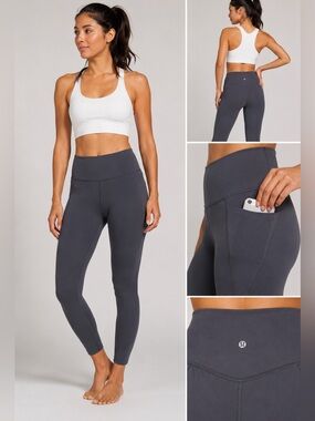Lululemon Size 4 Gray Leggings Capri Yoga Workout Athletic Pants
